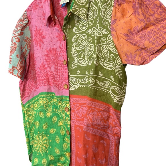 Farm x Anthropologie Surf Shirt Patchwork - Picture 4 of 5